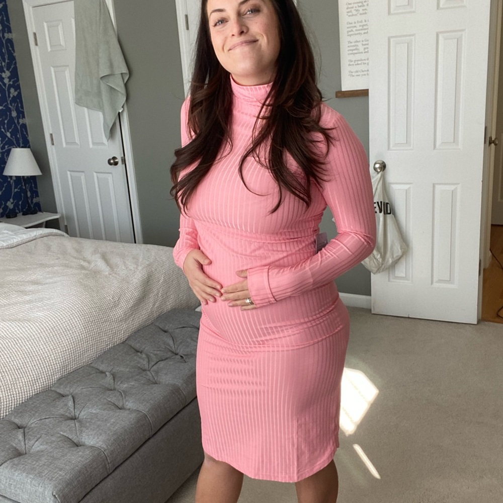 Pink midi dress
